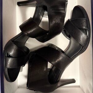 Stuart Weitzman Black Strappy Heels